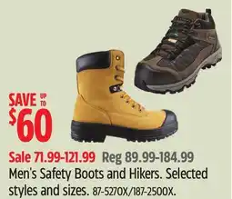Canadian Tire Men's Safety Boots and Hikers offer