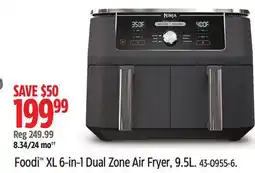 Canadian Tire Foodi XL 6-in-1 Dual Zone Air Fryer, 9.5L offer