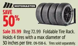 Canadian Tire Foldable Tire Rack. Holds 4tires with a max diameter of 30inches per tire offer