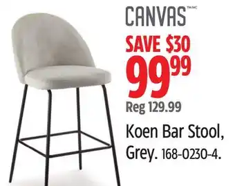 Canadian Tire Canvas Koen Bar Stool, Grey offer
