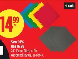 Canadian Tire 24˝ Floor Tiles, 4-Pk. Assorted styles offer
