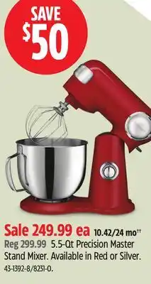 Canadian Tire Mastervac 5.5-Qt Precision Master Stand Mixer offer