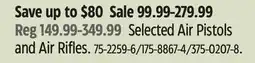 Canadian Tire Selected Air Pistols and Air Rifles offer
