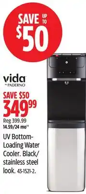 Canadian Tire Vida By Paderno UV Bottom- Loading Water Cooler offer
