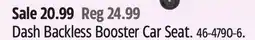 Canadian Tire Dash Backless Booster Car Seat offer