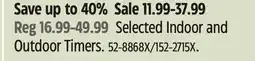 Canadian Tire NOMA Selected Indoor and Outdoor Timers offer
