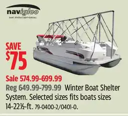 Canadian Tire Winter Boat Shelter System offer