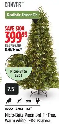 Canadian Tire CANVAS Micro-Brite Piedmont Fir Tree. Warm white LEDs offer
