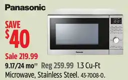 Canadian Tire Panasonic 1.3 Cu-Ft Microwave, Stainless Steel offer