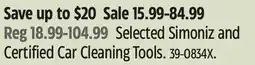 Canadian Tire Certified Selected Simoniz and Certified Car Cleaning Tools offer