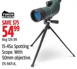 Canadian Tire Yukon 15-45x Spotting Scope offer