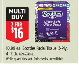 Canadian Tire Scotties Facial Tissue offer
