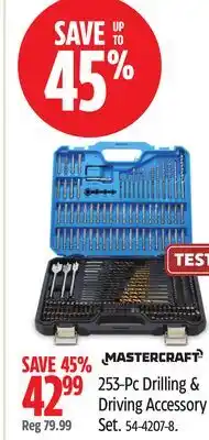 Canadian Tire Mastercraft HCS Drill & Drive Set for Wood, Metal, Plastic, Masonry, 253-pc offer
