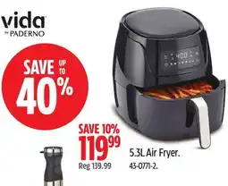 Canadian Tire Vida by PADERNO 5.3L Air Fryer offer