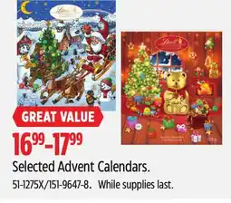 Canadian Tire Lindt Selected Advent Calendars offer