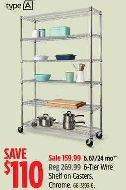 Canadian Tire Type A6-Tier Wire Shelf on Casters offer
