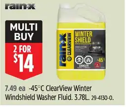 Canadian Tire 45°C ClearView Winter Windshield Washer Fluid offer