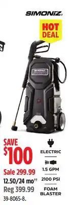 Canadian Tire Simoniz 1.5 GPM 2100 PSI FOAM BLASTER offer