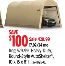 Canadian Tire ShelterLogic Heavy-Duty, Round-Style AutoShelter , 10 x 15 x 8´ h offer