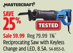 Canadian Tire 11⁄8˝ Reciprocating Saw with Keyless Change and LED, 8.5A offer