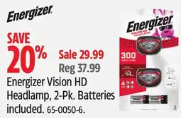 Canadian Tire Energizer Vision HD Headlamp offer