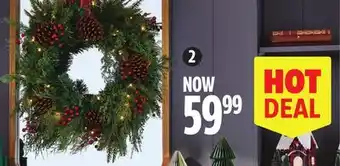Canadian Tire CANVAS 24˝ Pre-Lit Cedar Berry Wreath offer