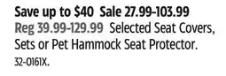 Canadian Tire Autotrends Selected Seat Covers, Sets or Pet Hammock Seat Protector offer