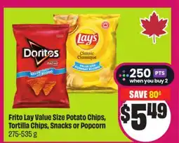 Chalo FreshCo Frito Lay Value Size Potato Chips, Tortilla Chips, Snacks or Popcorn 275-535 g offer
