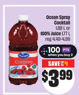 Chalo FreshCo Ocean Spray Cocktail 1.89 L or 100% Juice 1.77 L offer