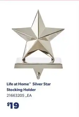 Real Canadian Superstore LIFE AT HOME SILVER STAR STOCKING HOLDER offer