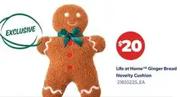 Real Canadian Superstore LIFE AT HOME GINGER BREAD NOVELTY CUSHION offer