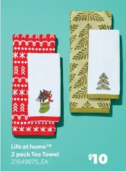 Real Canadian Superstore LIFE AT HOME 2 PACK TEA TOWEL offer