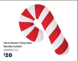 Real Canadian Superstore LIFE AT HOME CANDY CANE NOVELTY CUSHION offer