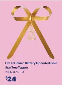 Real Canadian Superstore LIFE AT HOME BATTERY OPERATED GOLD STAR TREE TOPPER offer