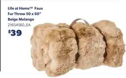 Real Canadian Superstore LIFE AT HOME FAUX FUR THROW 50 X 60 BEIGE MELANGE offer