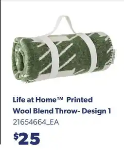 Real Canadian Superstore LIFE AT HOME PRINTED WOOL BLEND THROW- DESIGN 1 offer