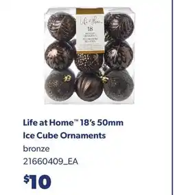 Real Canadian Superstore LIFE AT HOME 18'S 50MM ICE CUBE ORNAMENTS offer