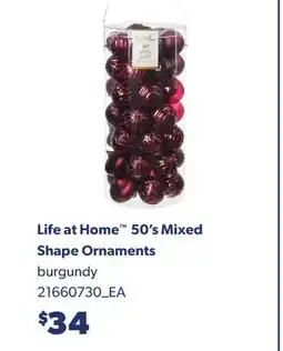 Real Canadian Superstore LIFE AT HOME 50'S MIXED SHAPE ORNAMENTS offer