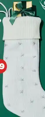 Real Canadian Superstore LIFE AT HOME WARM WHITE /SILVER EMBROIDERY STOCKING offer