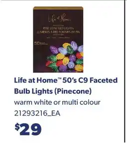 Real Canadian Superstore LIFE AT HOME 50'S C9 FACETED BULB LIGHTS (PINECONE) offer