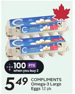 Sobeys COMPLIMENTS Omega-3 Large Eggs offer