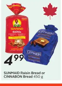 Sobeys SUNMAID Raisin Bread or CINNABON Bread offer