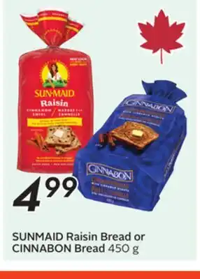 Sobeys SUNMAID Raisin Bread or CINNABON Bread offer