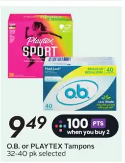 Sobeys O. B. or PLAYTEX Tampons offer