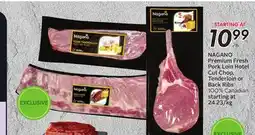 Sobeys NAGANO Premium Fresh Pork Loin Hotel Cut Chop, Tenderloin or Back Ribs offer