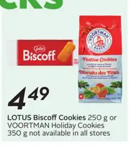 Sobeys LOTUS Biscoff Cookies 250 g or VOORTMAN Holiday offer