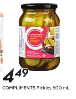 Sobeys COMPLIMENTS Pickles offer