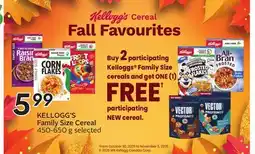 Sobeys KELLOGG'S Family Size Cereal offer