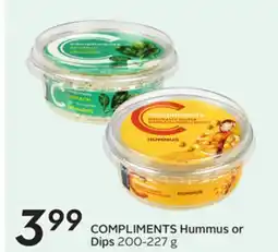 Sobeys COMPLIMENTS Hummus or Dips offer