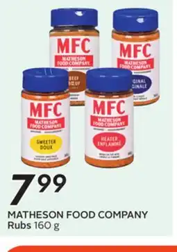 Sobeys MATHESON FOOD COMPANY Rubs offer